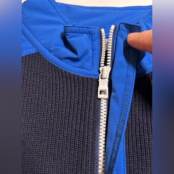 NWT Peter Millar Men Sweater M Cowes Navy Cotton Wool Rib Knit 1/4 Zip Pullover - Picture 5 of 13